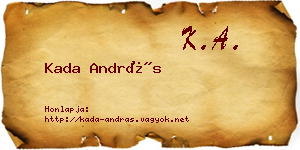 Kada András névjegykártya